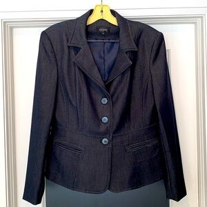 Gilani denim look 3-button blazer, size 10